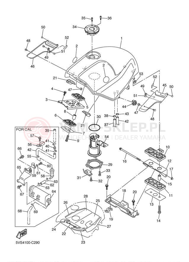 Schemat "zbiornik paliwa" do Yamaha FJR1300ABS FJR13AT/FJR13ATC