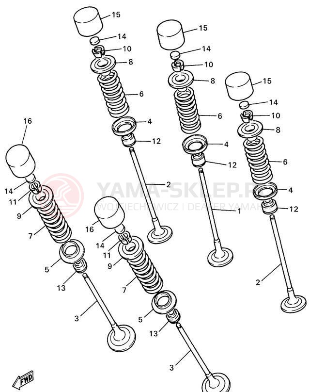 Schemat "zawory" do Yamaha R1 YZFR1L/YZFR1LC