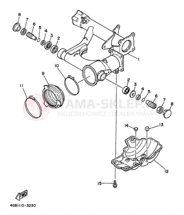 Schemat "wahacz" do Yamaha BIG BEAR 2WD YFM350UK