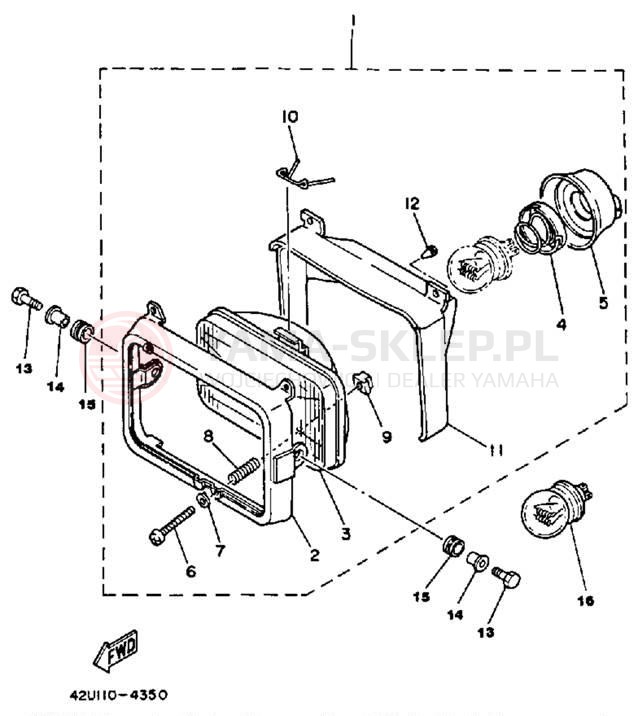 Schemat "Lampa przód" do Yamaha XT250LC/XT250L
