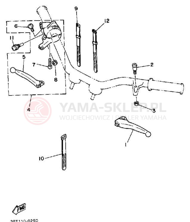 Schemat "Kierownica i osprzęt" do Yamaha Y-ZINGER PW50D