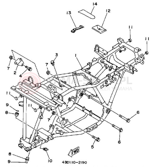 Schemat "rama" do Yamaha YFB250D_MN