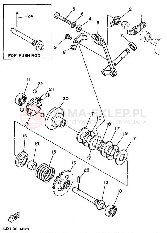 Schemat "Dźwignia zmiany biegów" do Yamaha YZ250F1