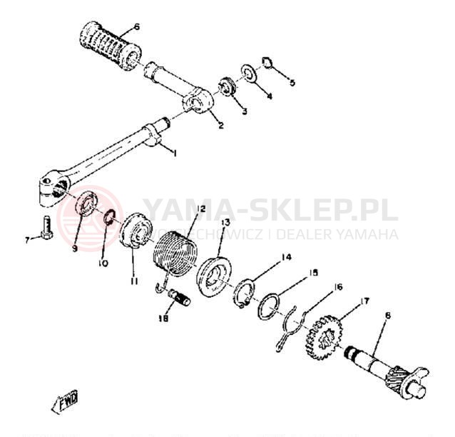 Schemat "kopniak" do Yamaha TY80B