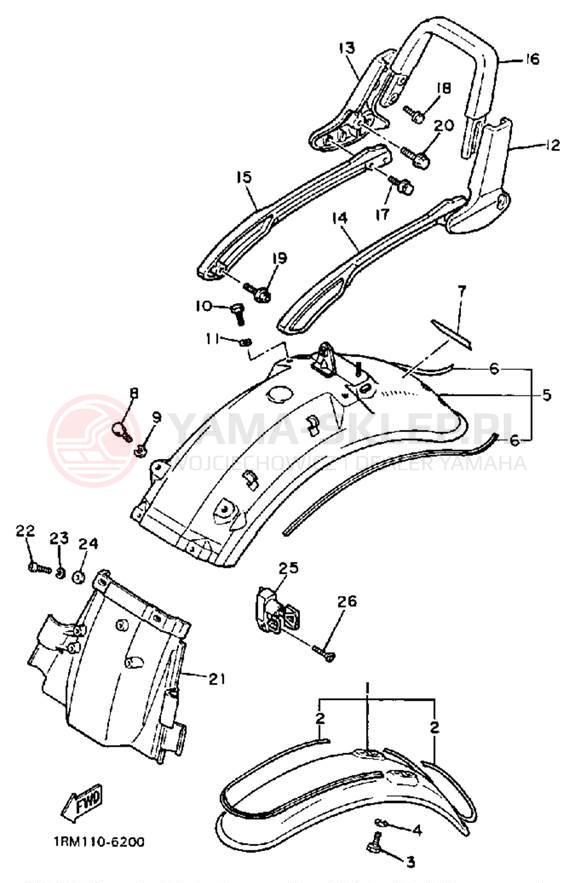 Schemat "błotnik" do Yamaha VIRAGO 700 XV700CSC/XV700CS