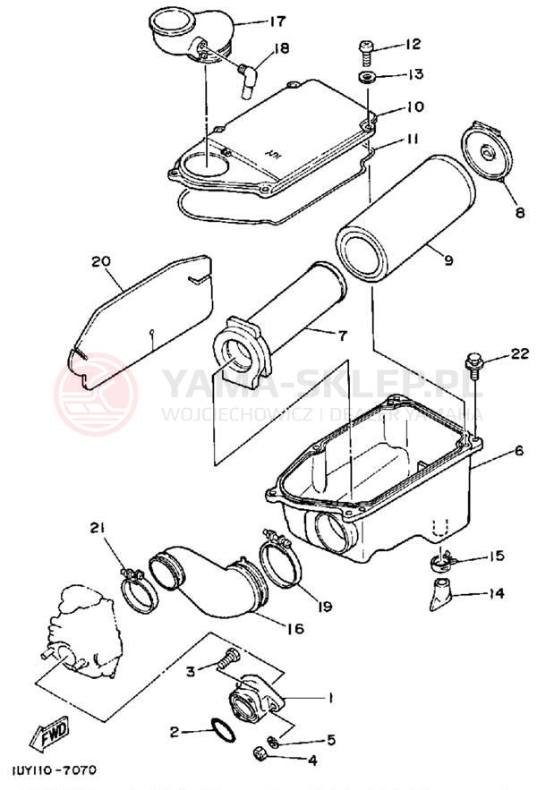 Schemat "Filtr powietrza" do Yamaha WARRIOR YFM350XB