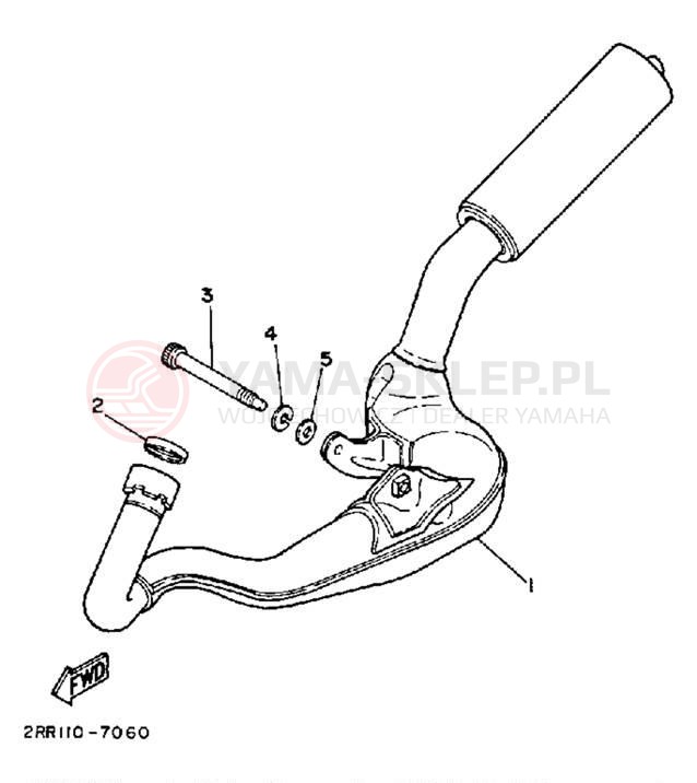 Schemat "Wydech końcowy" do Yamaha YSR50U