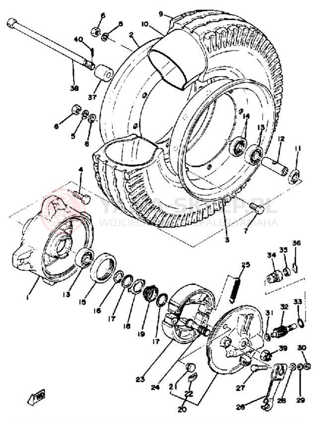 Schemat "Koło przód" do Yamaha LB802AE