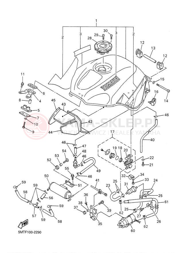 Schemat "zbiornik paliwa" do Yamaha YZFR6 YZFR6P/YZFR6PC