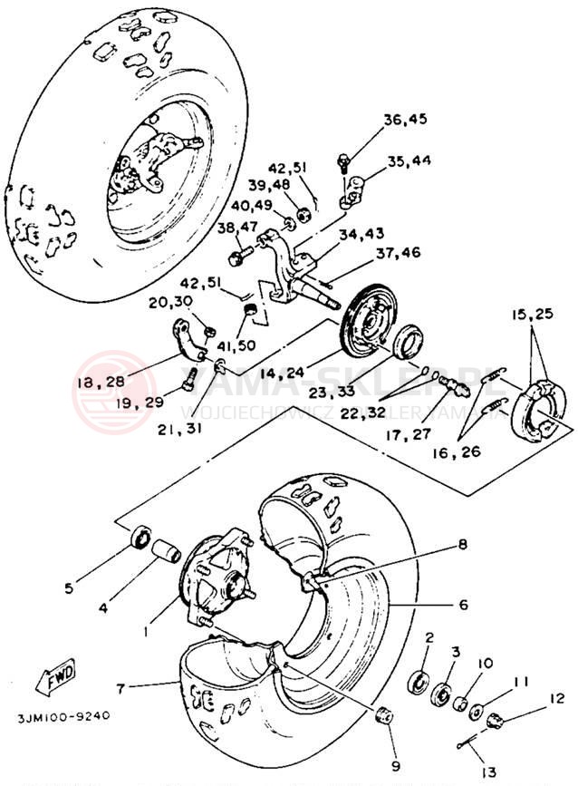 Schemat "Koło przód" do Yamaha BLASTER YFS200D_MN
