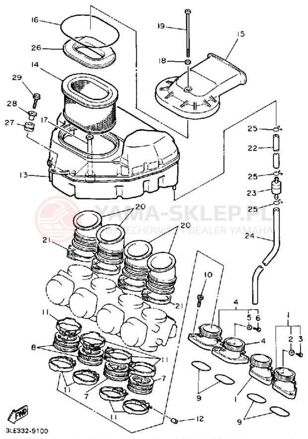 Schemat "Filtr powietrza" do Yamaha FZR1000WC/FZR1000W