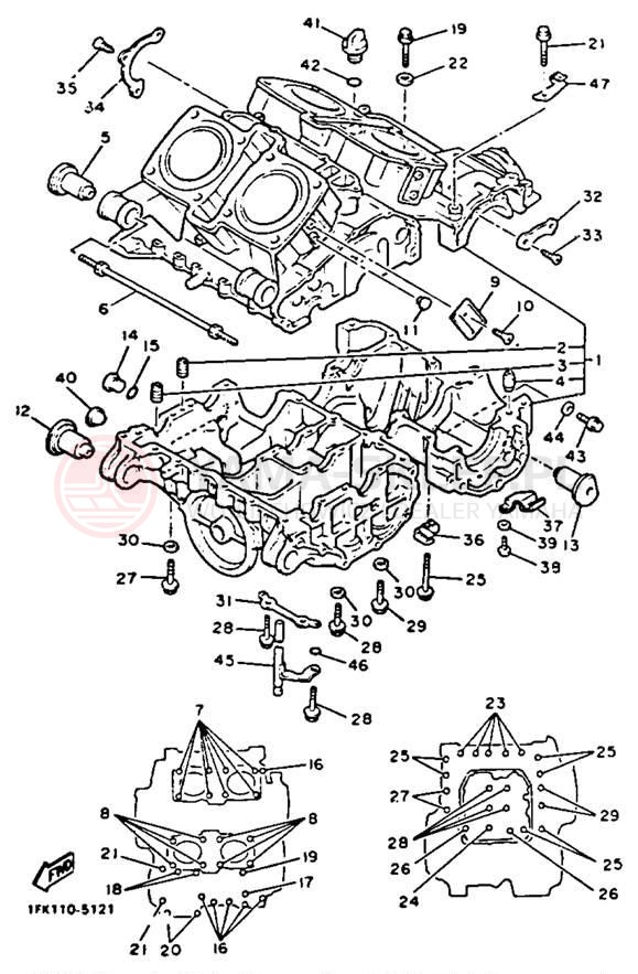 Schemat "Obudowa silnika" do Yamaha V-MAX 1200 VMX12D/VMX12DC