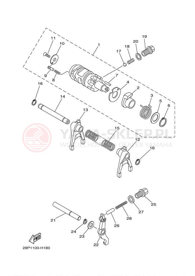 Schemat "Wodziki, automat" do Yamaha GRIZZLY 550 4WD YFM5FGAGR