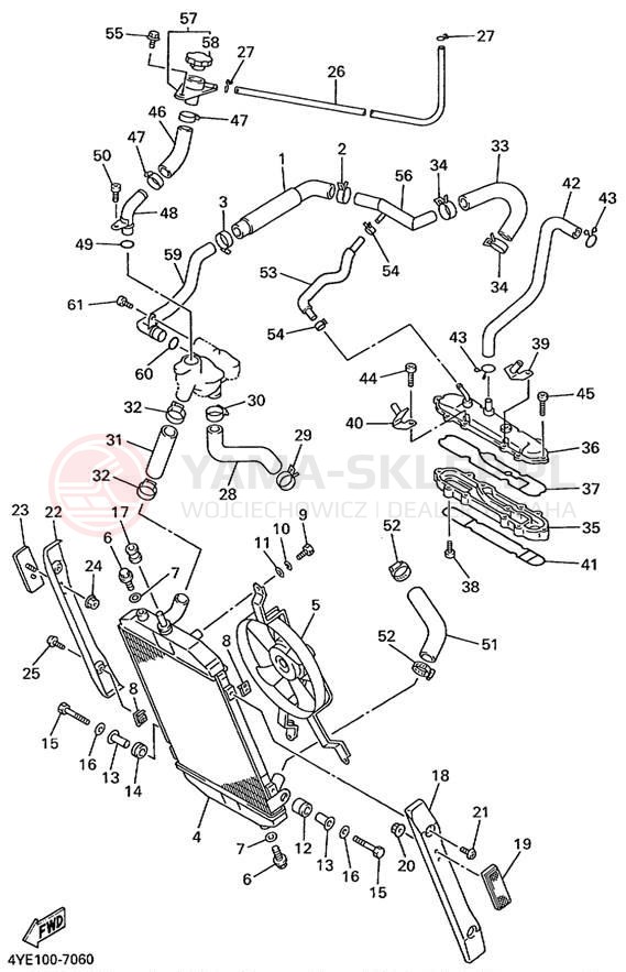 Schemat "Układ chlodzenia" do Yamaha XVZ13ATL/XVZ13ATLC