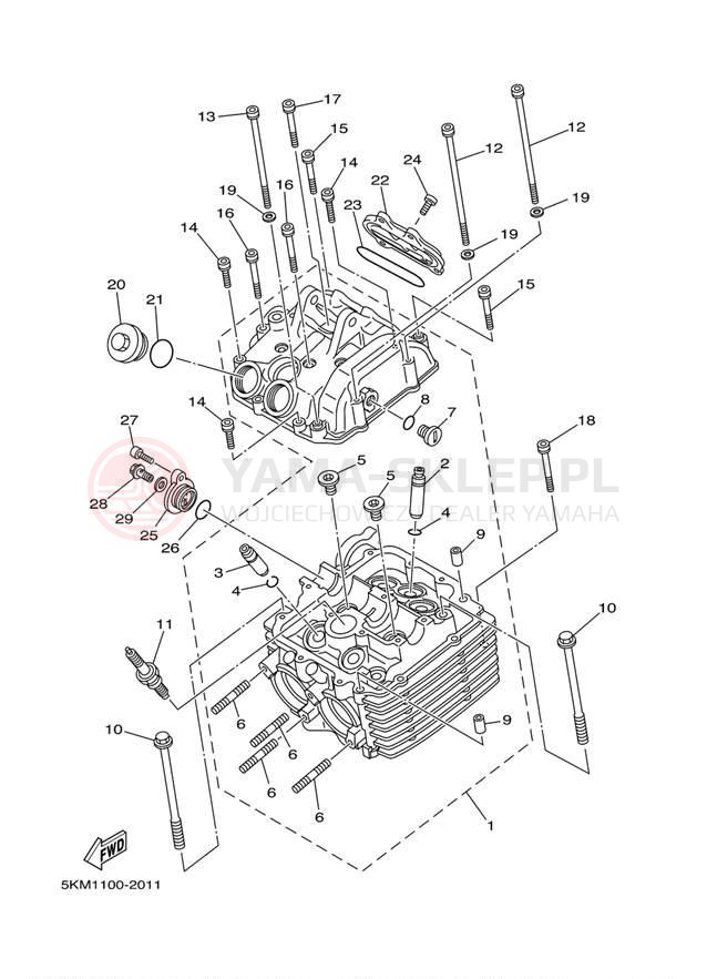 Schemat "głowica" do Yamaha GRIZZLY 660 HUNTER YFM66FAHT