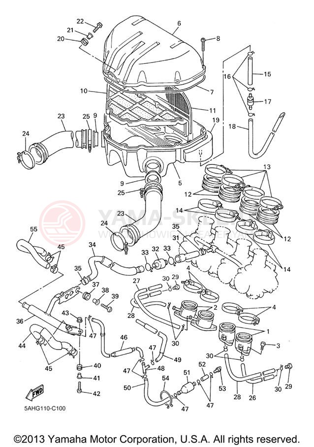 Schemat "Wtrysk paliwa" do Yamaha YZF600R YZF600RVC/YZF600RV