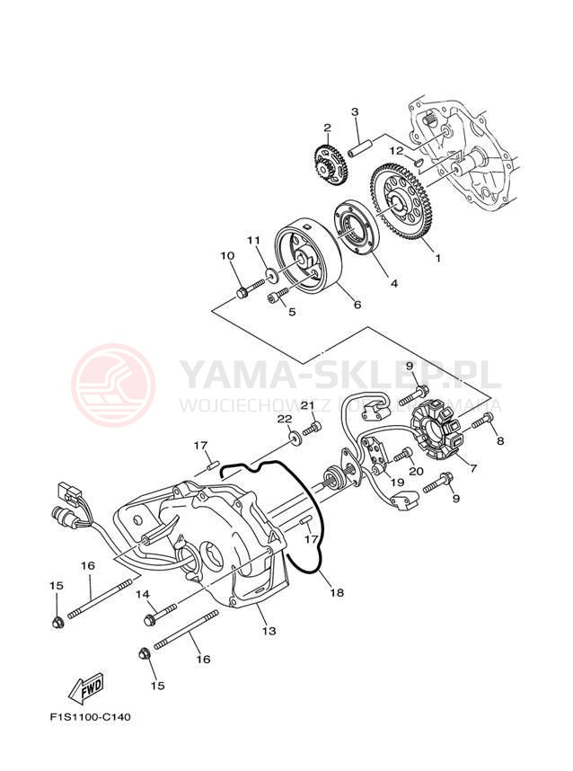 Schemat "prądnica" do Yamaha AR230 High Output SRT1100AD