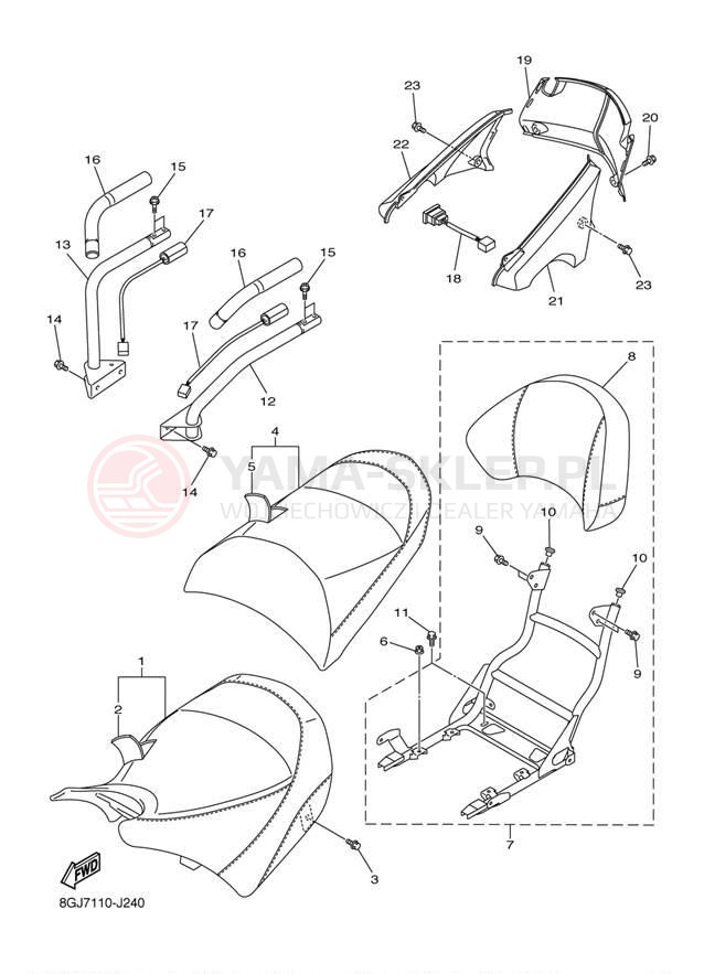 Schemat "siedzenie" do Yamaha VENTURE LITE PZ50VTDR