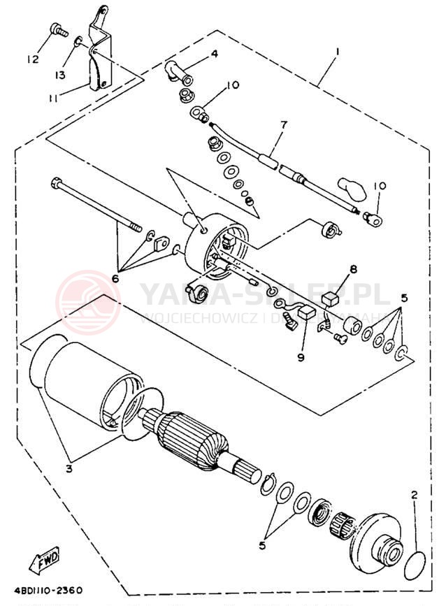 Schemat "rozrusznik" do Yamaha YFB250E_MN