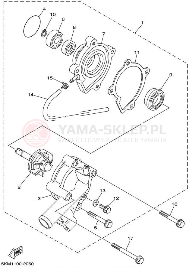 Schemat "Pompa wody" do Yamaha GRIZZLY 660 YFM660FP