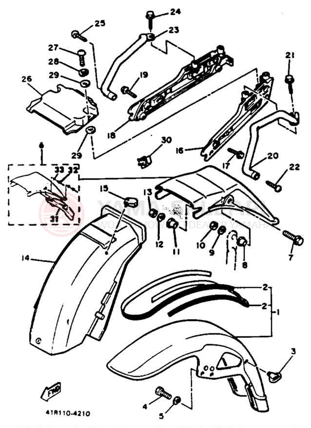 Schemat "błotnik" do Yamaha XVZ12L/XVZ12KC2