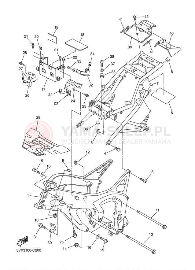 Schemat "rama" do Yamaha FZ6 FZ600SSC/FZ600SS
