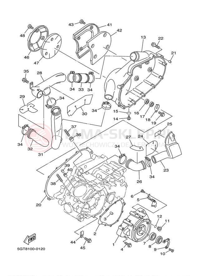Schemat "Pokrywa silnika" do Yamaha GRIZZLY YFM600FM/YFM600FMC