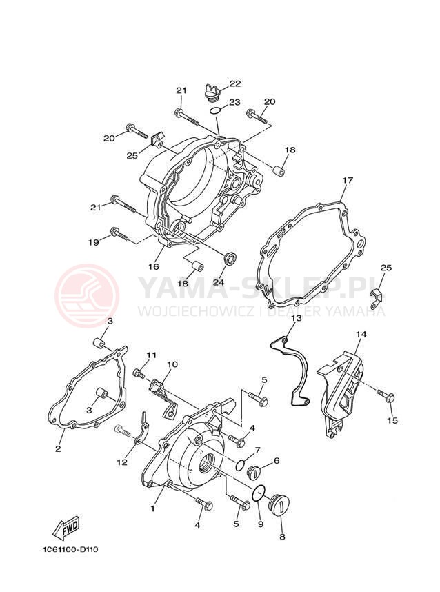 Schemat "Pokrywa silnika" do Yamaha TT-R230 TTR230TC/TTR230T