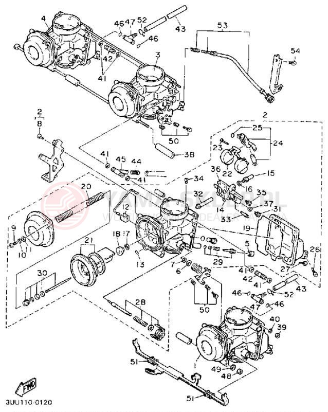 Schemat "Gaźnik" do Yamaha FZR600RAC