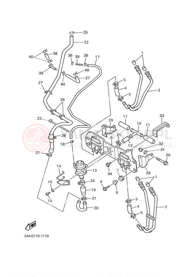Schemat "System odbioru powietrza" do Yamaha YZF600R YZF600RN/YZF600RNC