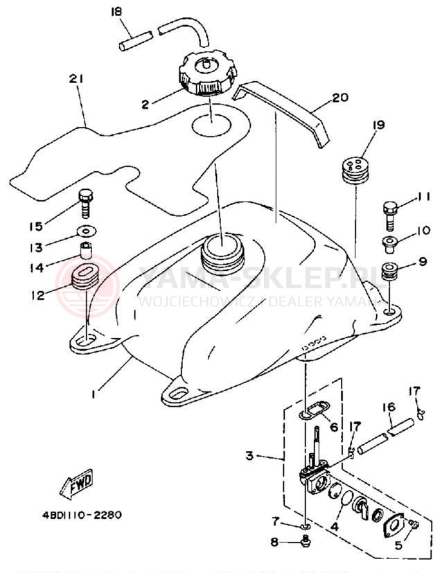 Schemat "zbiornik paliwa" do Yamaha YFB250D_MN