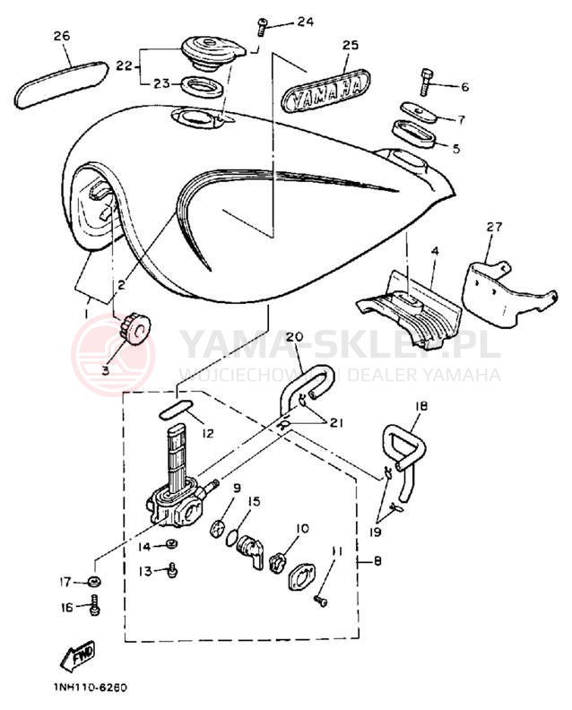 Schemat "zbiornik paliwa" do Yamaha MAXIM XJ700S/XJ700SC