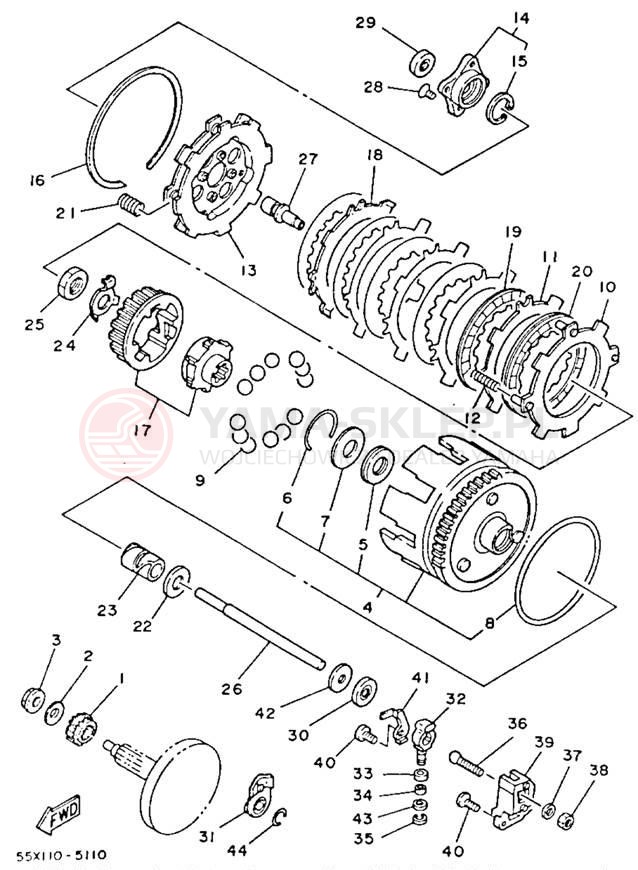 Schemat "sprzęgło" do Yamaha BADGER YFM80N