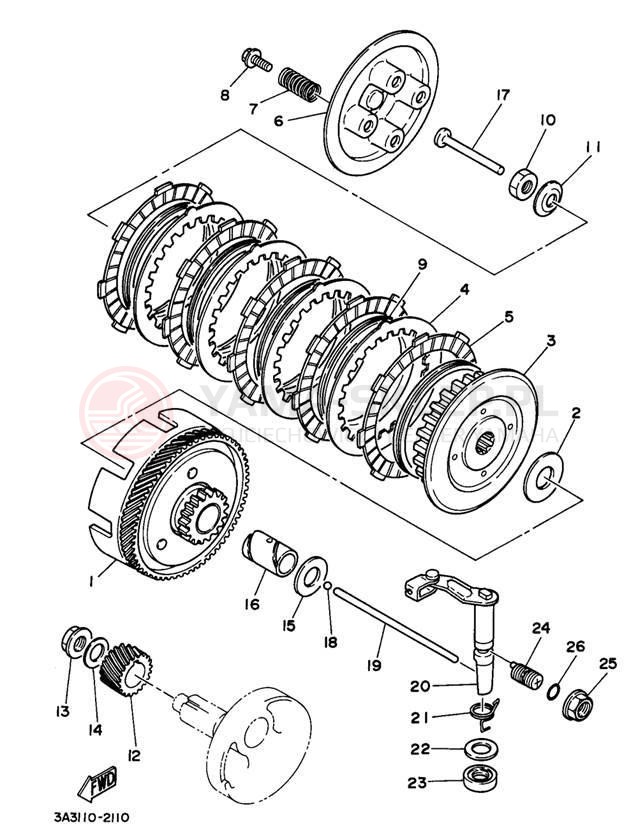 Schemat "sprzęgło" do Yamaha RT100K