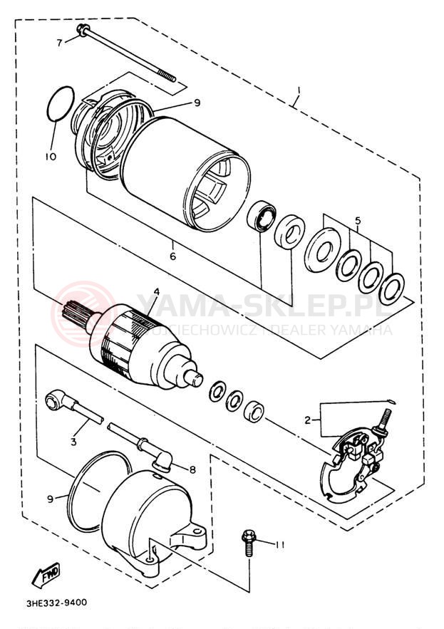 Schemat "rozrusznik" do Yamaha YZF600RJC/YZF600RJ