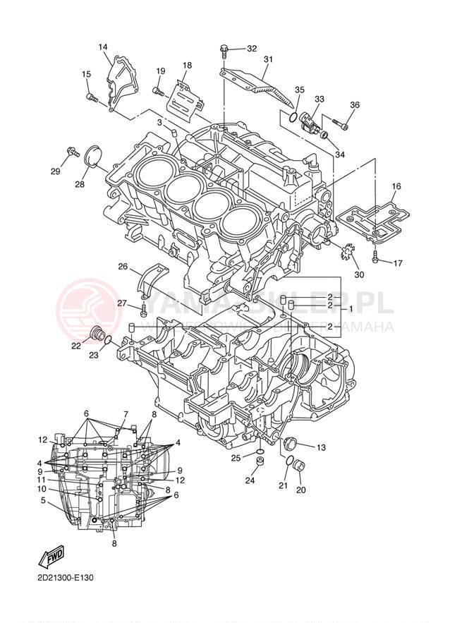 Schemat "Obudowa silnika" do Yamaha FJR1300AE FJR13AEXCS/FJR13AEXS
