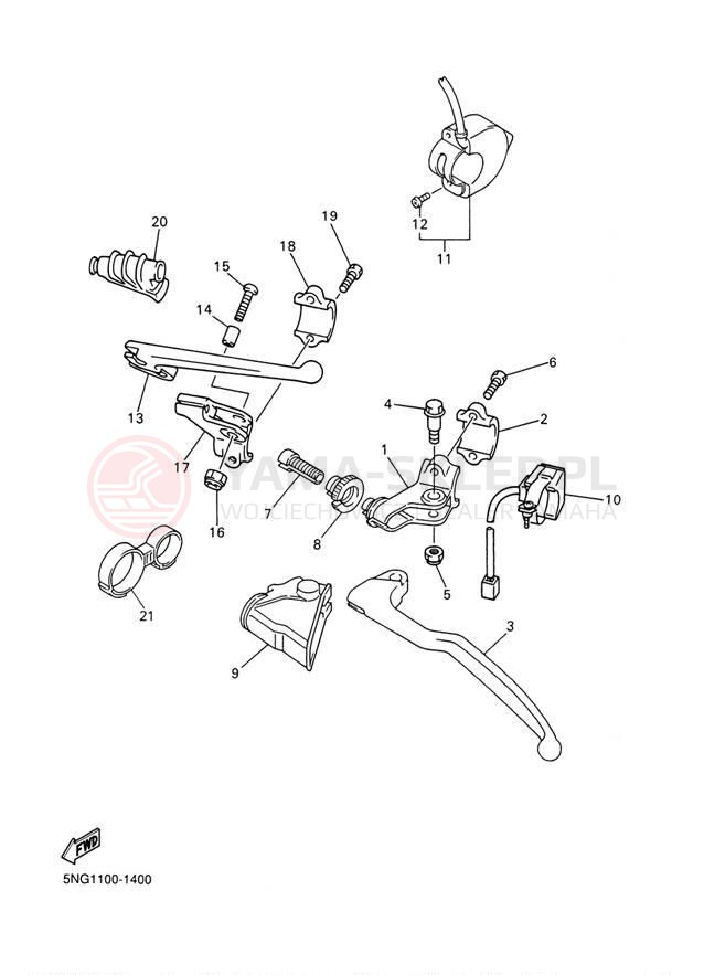 Schemat "Kierownica i osprzęt" do Yamaha WR250F WR250FP