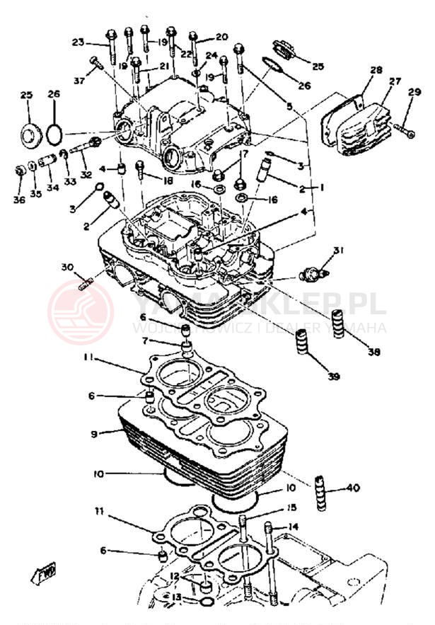 Schemat "głowica" do Yamaha XS360C