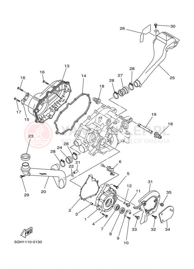 Schemat "Pokrywa silnika" do Yamaha KODIAK 2WD YFM400AMC/YFM400AM