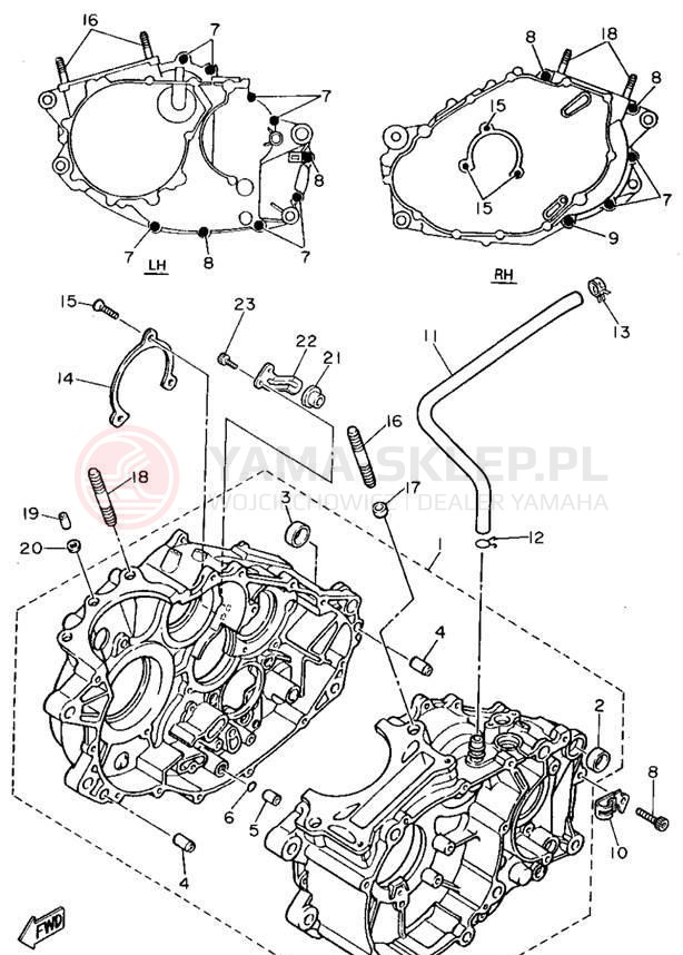 Schemat "Obudowa silnika" do Yamaha XT600EF/XT600EFC