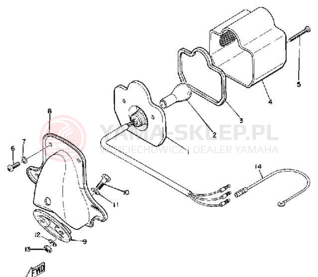 Schemat "Oświetlenie tył" do Yamaha U7E