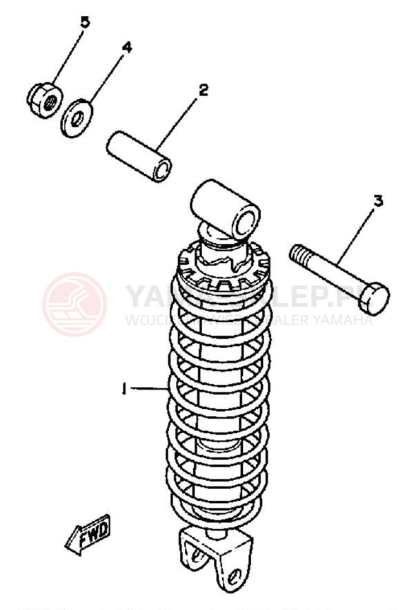 Schemat "zawieszenie tył" do Yamaha SRX250TC/SRX250T