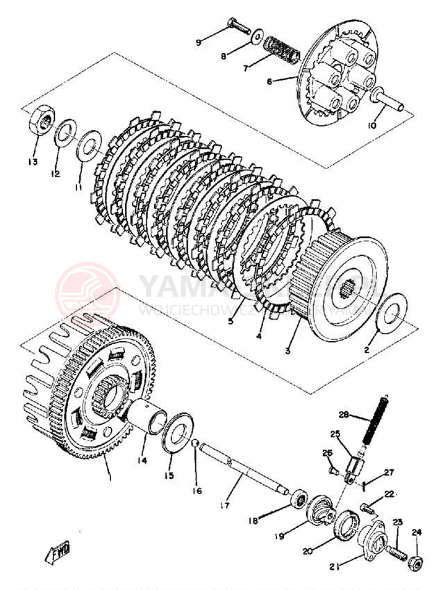 Schemat "sprzęgło" do Yamaha TX500A