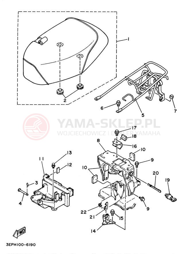 Schemat "siedzenie" do Yamaha RAZZ SH50L