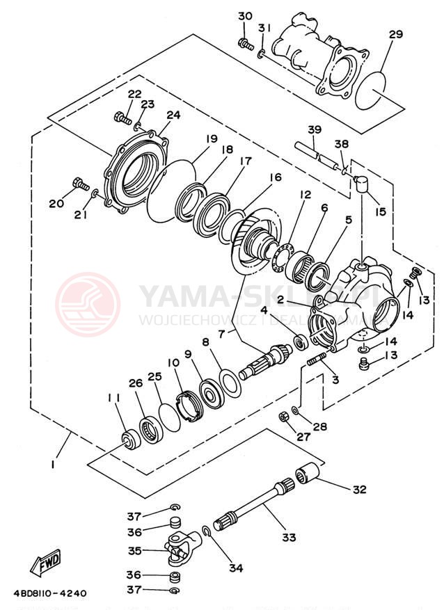 Schemat "Wał napędowy" do Yamaha YFB250UH_M/YFB250H_MN