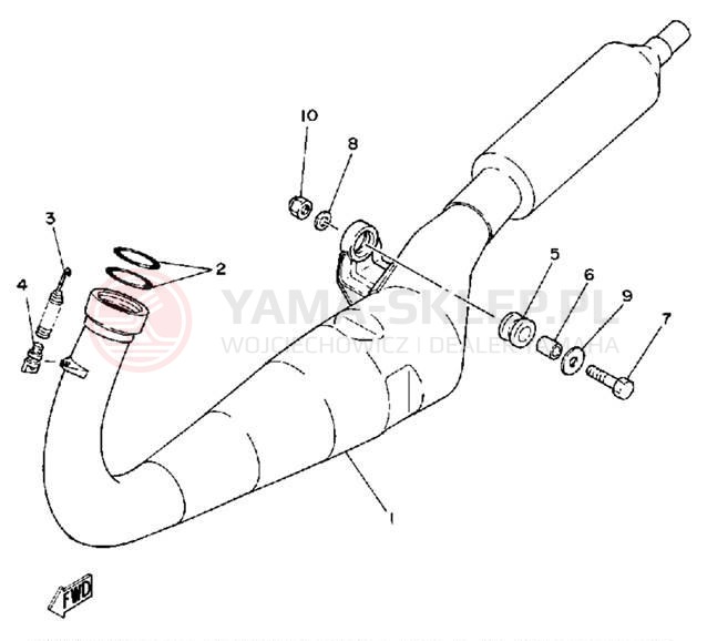 Schemat "Wydech końcowy" do Yamaha TZ125G