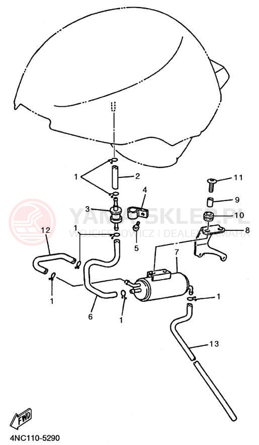 Schemat "zbiornik paliwa" do Yamaha YZF600RHC/YZF600RH