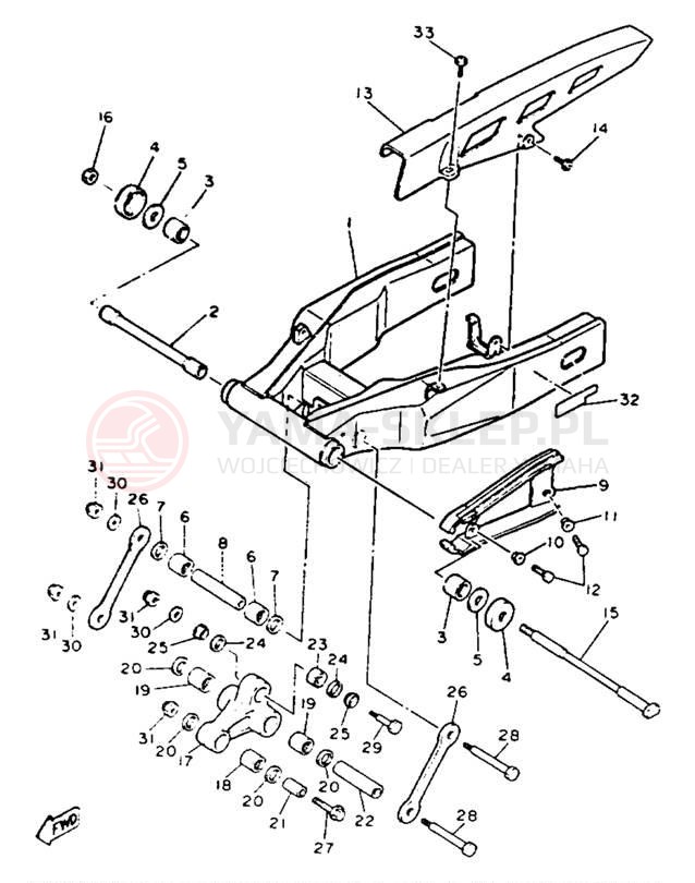 Schemat "wahacz" do Yamaha FZR600RBC