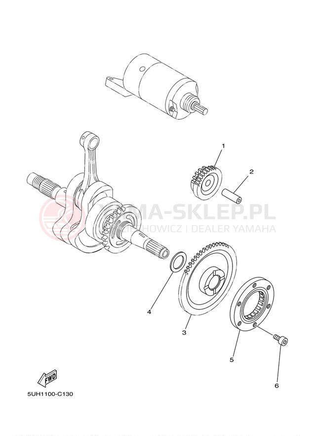 Schemat "rozrusznik" do Yamaha GRIZZLY 350 2WD YFM35GZGR