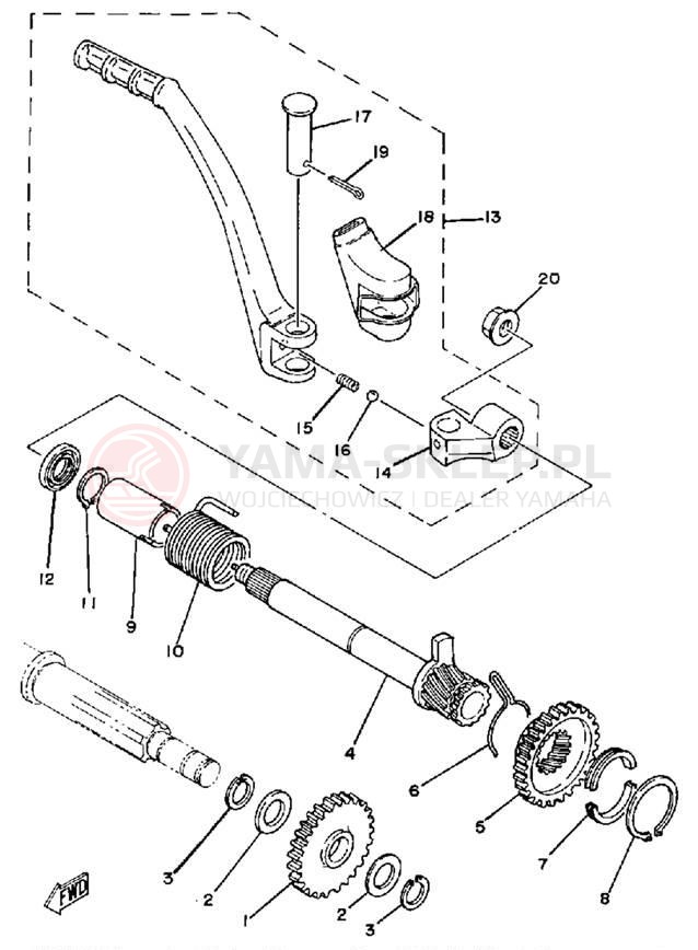 Schemat "kopniak" do Yamaha IT175H